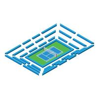 ícone da arena de tênis, estilo isométrico vetor