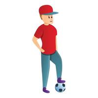 ícone de bola de treinador de futebol, estilo cartoon vetor