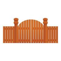 ícone do portão de madeira da fazenda, estilo cartoon vetor