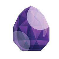 ícone de pedra preciosa violeta, estilo cartoon vetor