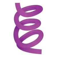 ícone de serpentina violeta, estilo cartoon vetor