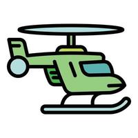 ícone de helicóptero de resgate, estilo de estrutura de tópicos vetor