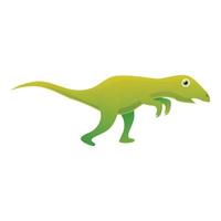 ícone de dinossauro verde, estilo cartoon vetor