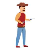 cowboy com ícone de bigode, estilo cartoon vetor