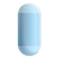 ícone de dose de antibiótico branco, estilo cartoon vetor