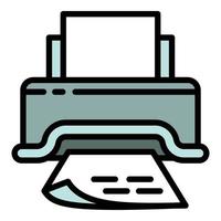 ícone de impressora de documentos em papel, estilo de estrutura de tópicos vetor