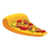 ícone de fatia de pizza saborosa, estilo cartoon vetor