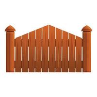 ícone do portão de cerca de madeira, estilo cartoon vetor