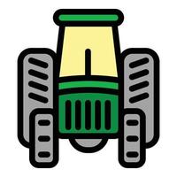 ícone do trator da indústria, estilo de estrutura de tópicos vetor