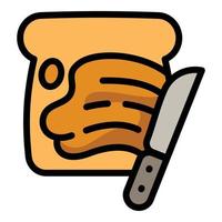 ícone de manteiga de amendoim de faca, estilo de estrutura de tópicos vetor