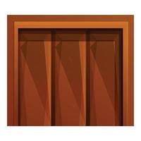 grande ícone de elevador de madeira, estilo cartoon vetor