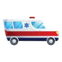 ícone de carro de ambulância de primeiros socorros, estilo cartoon vetor
