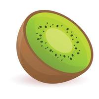 ícone de meio kiwi, estilo cartoon vetor