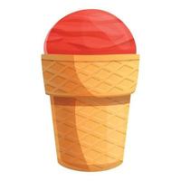 ícone de cone de sorvete, estilo cartoon vetor