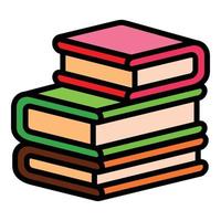 pilha de ícone de livros, estilo de estrutura de tópicos vetor