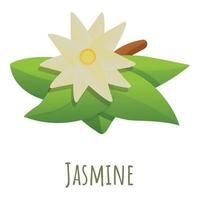 ícone de flor de jasmim, estilo cartoon vetor