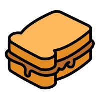 ícone de manteiga de amendoim, estilo de estrutura de tópicos vetor