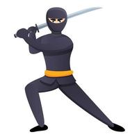 ícone de mascote ninja, estilo cartoon vetor