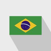 vetor de design de longa sombra da bandeira do brasil