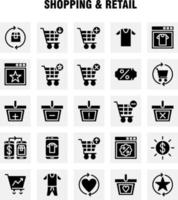 pacote de ícones de glifos sólidos de compras para designers e desenvolvedores ícones de desconto de cupom preço em dólar caixa de preços pacote vetor de atualização