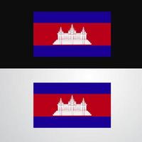 design de banner de bandeira do camboja vetor