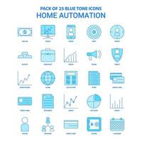 pacote de ícones de tom azul de automação residencial 25 conjuntos de ícones vetor