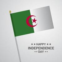 design tipográfico do dia da independência de alegeria com vetor de bandeira