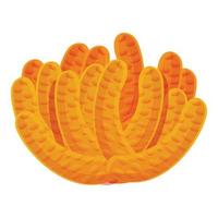 ícone de coral laranja, estilo cartoon vetor