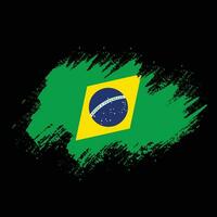 vetor de bandeira grunge angustiado do brasil