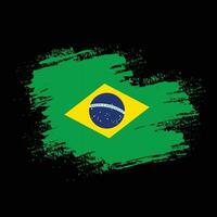 vetor de bandeira do brasil angustiado textura grunge
