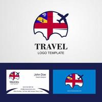 logotipo da bandeira herm de viagem e design de cartão de visita vetor