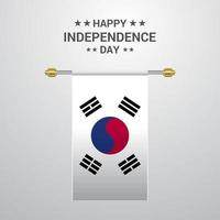 fundo da bandeira de suspensão do dia da independência da coreia do sul vetor
