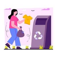 ilustração de design plano reciclagem de lixo vetor