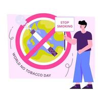 ilustração de design editável do dia mundial sem tabaco vetor