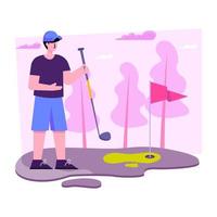 ilustração de design perfeito do jogador de golfe vetor