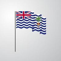 território britânico do oceano índico agitando a bandeira fundo criativo vetor