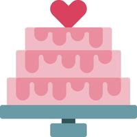 bolo comida doce aniversário casamento padaria sobremesa dia dos namorados bolo de casamento - ícone plano vetor