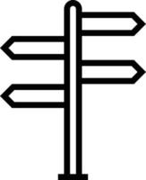 localização de madeira de sinal de postagem de guia - ícone de contorno vetor
