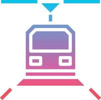 transporte de trem do metrô - ícone sólido gradiente vetor