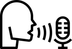 multimídia de fala de comando de voz - ícone de estrutura de tópicos vetor
