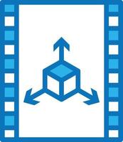 filme de animação metragem 3d multimídia - ícone azul vetor