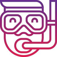 máscara de esportes de mar de viagem verão mergulho óculos de mergulho snorkel avatar - ícone de gradiente vetor
