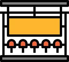 transporte público de parada de ônibus - ícone de contorno preenchido vetor