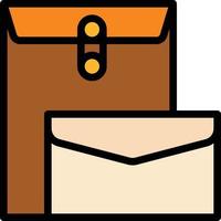 artigos de papelaria de mensagem envelope - ícone de contorno preenchido vetor