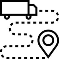 comércio eletrônico de localização de entrega de transporte logístico - ícone de estrutura de tópicos vetor