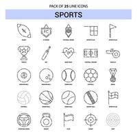 conjunto de ícones de linha esportiva 25 estilo de contorno tracejado vetor