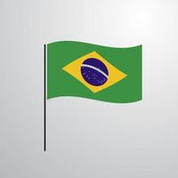 brasil acenando bandeira vetor