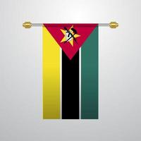 bandeira pendurada em moçambique vetor