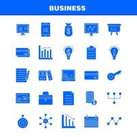 ícones de glifos sólidos de negócios definidos para kit de uxui móvel de infográficos e design de impressão incluem rede de internet globo vetor passaporte euro livro coleção de documentos infográfico moderno logotipo e p