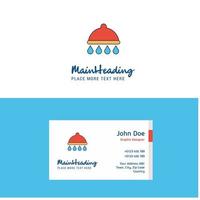 logotipo de chuveiro plano e modelo de cartão de visita design de logotipo de conceito de negócios vetor
